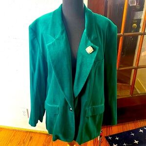 #Green Velvet Blazer